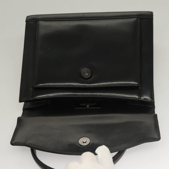 GIVENCHY Hand Bag Leather Black Auth 132077