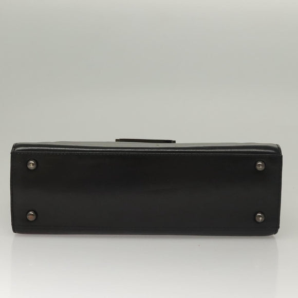 GIVENCHY Hand Bag Leather Black Auth 132077