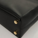 Salvatore Ferragamo Gancini Hand Bag Leather Black Gold Auth 132079-11