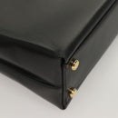 Salvatore Ferragamo Gancini Hand Bag Leather Black Gold Auth 132079-12