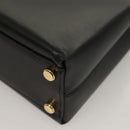 Salvatore Ferragamo Gancini Hand Bag Leather Black Gold Auth 132079-13