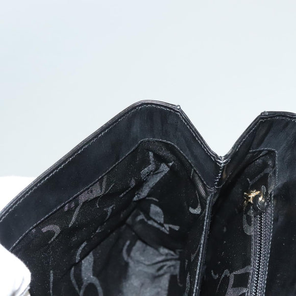 Salvatore Ferragamo Gancini Hand Bag Leather Black Gold Auth 132079