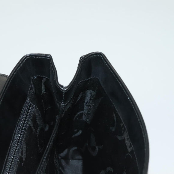 Salvatore Ferragamo Gancini Hand Bag Leather Black Gold Auth 132079