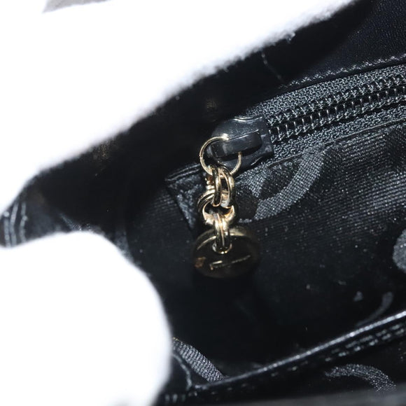 Salvatore Ferragamo Gancini Hand Bag Leather Black Gold Auth 132079