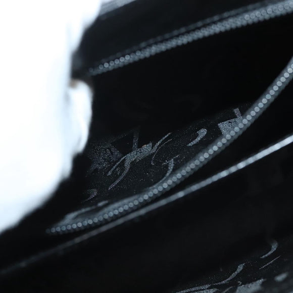 Salvatore Ferragamo Gancini Hand Bag Leather Black Gold Auth 132079