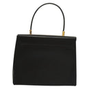 Salvatore Ferragamo Gancini Hand Bag Leather Black Gold Auth 132079-3