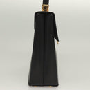 Salvatore Ferragamo Gancini Hand Bag Leather Black Gold Auth 132079-5