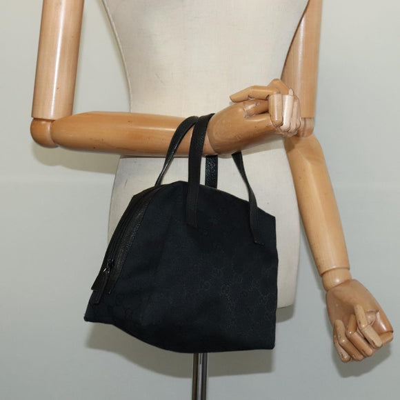 GUCCI GG Canvas Hand Bag Black 124542 Auth 132081