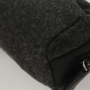 PRADA Pouch Wool Black Auth 132085-16