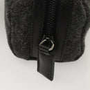 PRADA Pouch Wool Black Auth 132085-8