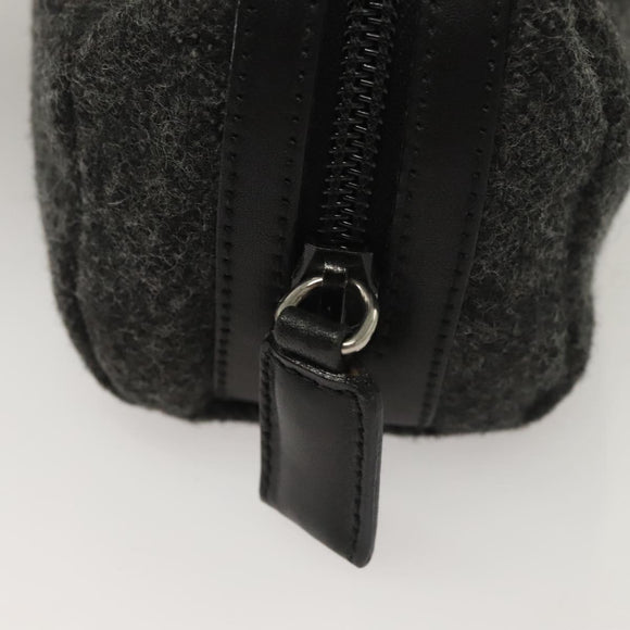 PRADA Pouch Wool Black Auth 132085