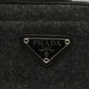 PRADA Pouch Wool Black Auth 132085-17