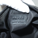 PRADA Pouch Wool Black Auth 132085-10