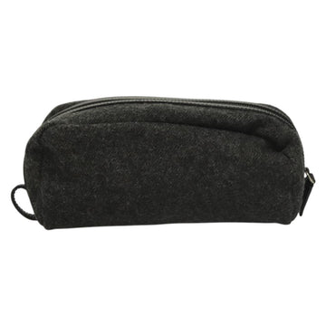 PRADA Pouch Wool Black Auth 132085 - 0