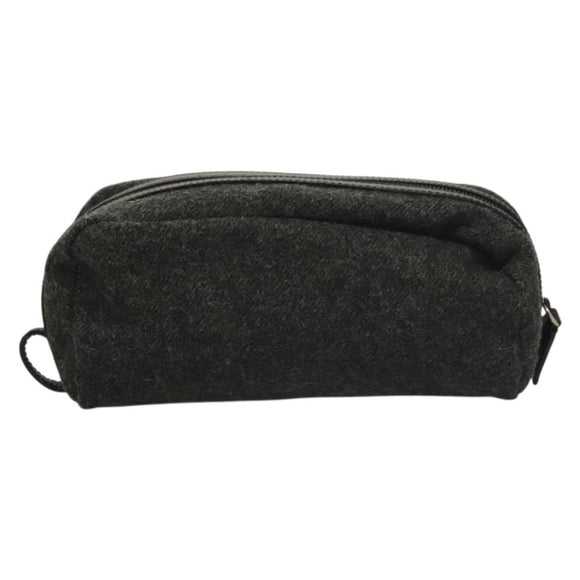PRADA Pouch Wool Black Auth 132085