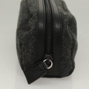 PRADA Pouch Wool Black Auth 132085-4