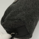PRADA Pouch Wool Black Auth 132085-7