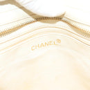 CHANEL Matelasse Chain Shoulder Bag Caviar Skin White Gold CC Auth 132097-17