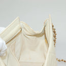 CHANEL Matelasse Chain Shoulder Bag Caviar Skin White Gold CC Auth 132097-19