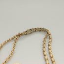 CHANEL Matelasse Chain Shoulder Bag Caviar Skin White Gold CC Auth 132097-8