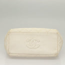 CHANEL Matelasse Chain Shoulder Bag Caviar Skin White Gold CC Auth 132097-5