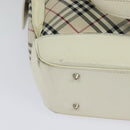 BURBERRY Nova Check Tote Bag Canvas Beige Silver Auth 132111-15