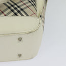 BURBERRY Nova Check Tote Bag Canvas Beige Silver Auth 132111-16