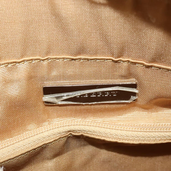 BURBERRY Nova Check Tote Bag Canvas Beige Silver Auth 132111