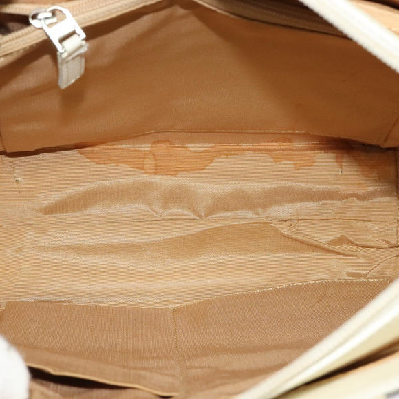 BURBERRY Nova Check Tote Bag Canvas Beige Silver Auth 132111