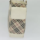 BURBERRY Nova Check Tote Bag Canvas Beige Silver Auth 132111-3