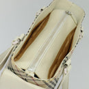 BURBERRY Nova Check Tote Bag Canvas Beige Silver Auth 132111-6