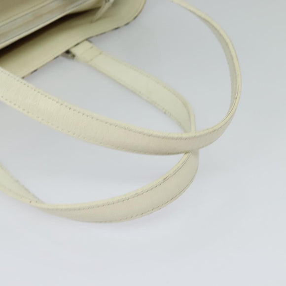 BURBERRY Nova Check Tote Bag Canvas Beige Silver Auth 132111