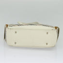 BURBERRY Nova Check Tote Bag Canvas Beige Silver Auth 132111-5