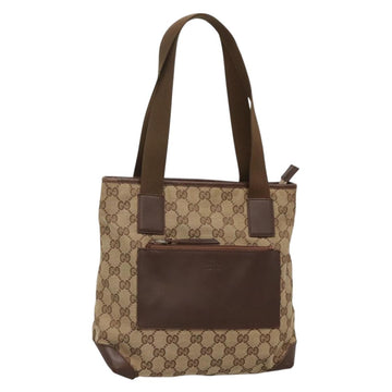 GUCCI GG Canvas Tote Bag Beige 019 0402 Auth 132112