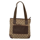 GUCCI GG Canvas Tote Bag Beige 019 0402 Auth 132112-13