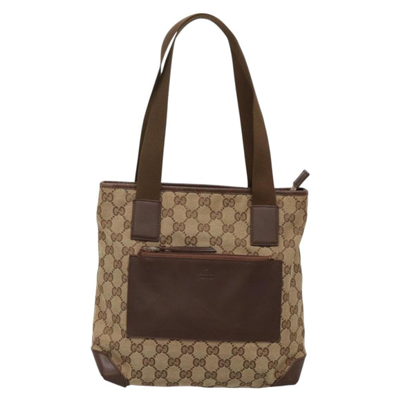 GUCCI GG Canvas Tote Bag Beige 019 0402 Auth 132112