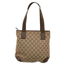 GUCCI GG Canvas Tote Bag Beige 019 0402 Auth 132112-2