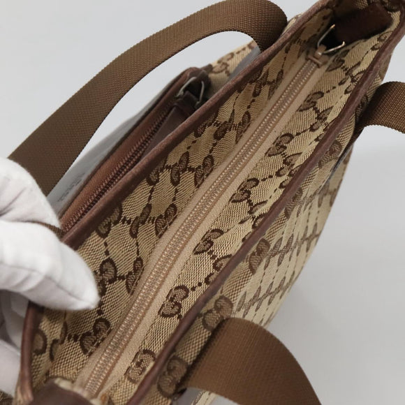 GUCCI GG Canvas Tote Bag Beige 019 0402 Auth 132112