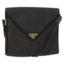 SAINT LAURENT Shoulder Bag PVC Gray Gold Auth 132120-1