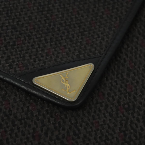 SAINT LAURENT Shoulder Bag PVC Gray Gold Auth 132120