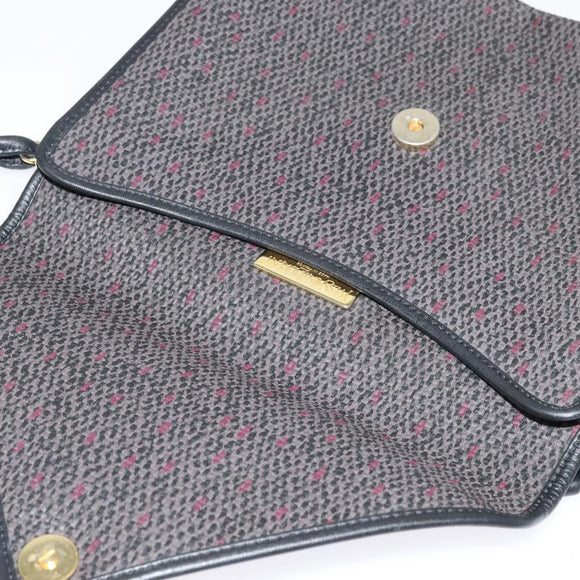 SAINT LAURENT Shoulder Bag PVC Gray Gold Auth 132120