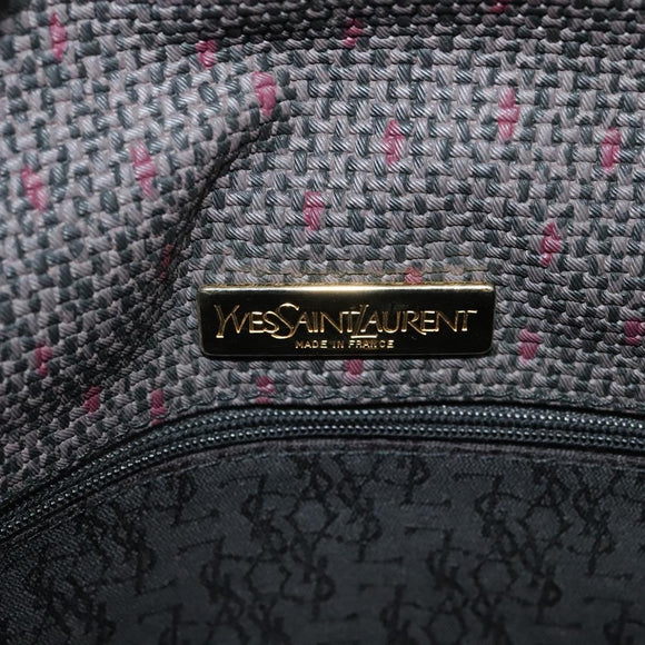 SAINT LAURENT Shoulder Bag PVC Gray Gold Auth 132120