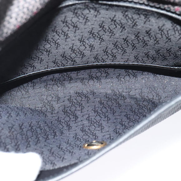 SAINT LAURENT Shoulder Bag PVC Gray Gold Auth 132120