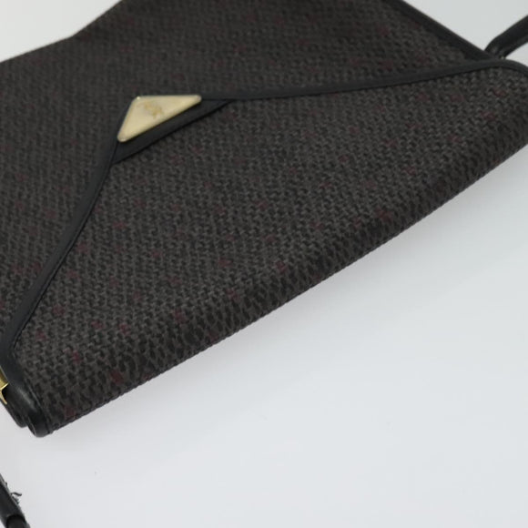 SAINT LAURENT Shoulder Bag PVC Gray Gold Auth 132120