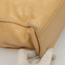 CHANEL COCO Mark Tote Bag Lamb Skin Beige Silver CC Auth 132122-8