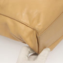 CHANEL COCO Mark Tote Bag Lamb Skin Beige Silver CC Auth 132122-16