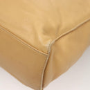 CHANEL COCO Mark Tote Bag Lamb Skin Beige Silver CC Auth 132122-17