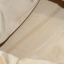 CHANEL COCO Mark Tote Bag Lamb Skin Beige Silver CC Auth 132122-10