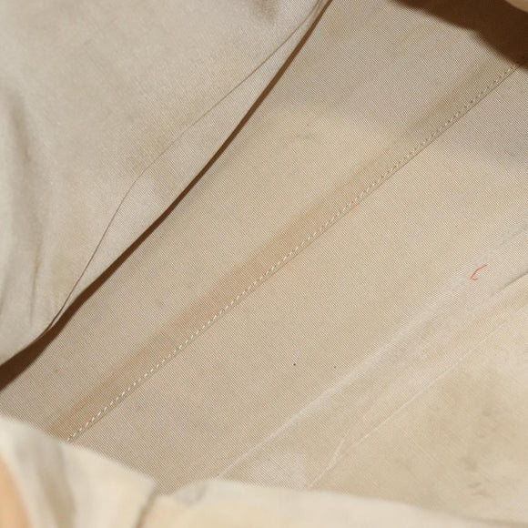 CHANEL COCO Mark Tote Bag Lamb Skin Beige Silver CC Auth 132122