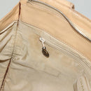 CHANEL COCO Mark Tote Bag Lamb Skin Beige Silver CC Auth 132122-21